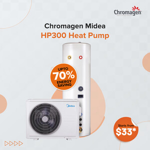 Hitech Hot Water Pic 5 - Chromagen Midea HPT300 Heat Pump Midea