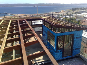 Bill's Contracting Pic 2 - skillion roof contruction with exsposed jarrah rafter tails