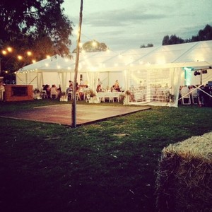 Mansfield Party Hire and Events Pic 2 - Clear Roof Marquee and Festoon Lighting