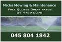 Micks Mowing & Maintenance Pic 1 - bookings essential