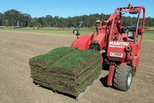 Albert Valley Turf Pic 3 - Our forklift that places the turf where you would like it