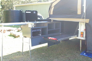 Premier Camper Trailer Hire Pic 3 - SS Kitchen