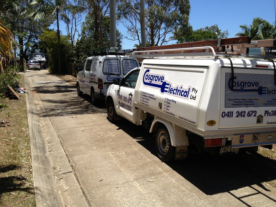 Cosgrove Electrical Pic 1 - Several vehicles on the road for prompt service