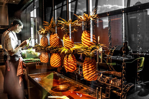 Dinner by Heston Pic 4 - Pineapples on the Rotisserie