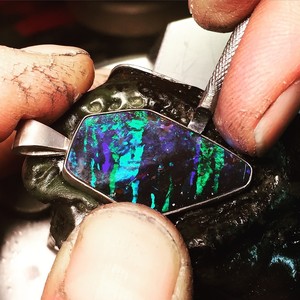 Opal Diamond Factory Pic 5 - We hand set all of our opal pieces