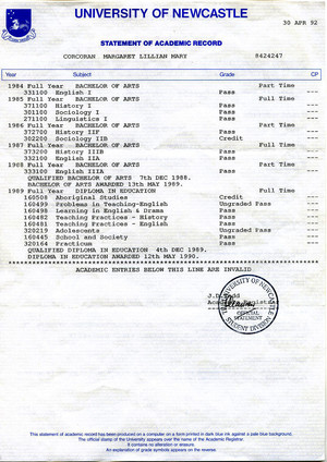 ESL Celta Grammar and Conversation Classes Pic 3 - University of Newcastle transcript majoring in English and History