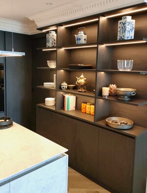 Creative Design Kitchens Pic 3 - A stunning modern new kitchen completed in Double Bay finished in Polytech Black Ply Woodmatt Finish with Carrara Marble Stone Benchtops