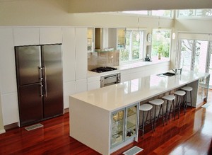 Creative Design Kitchens Pic 4 - A beautiful White Polyurethane Kitchen with Caesarstone Benchtops completed in Mosman