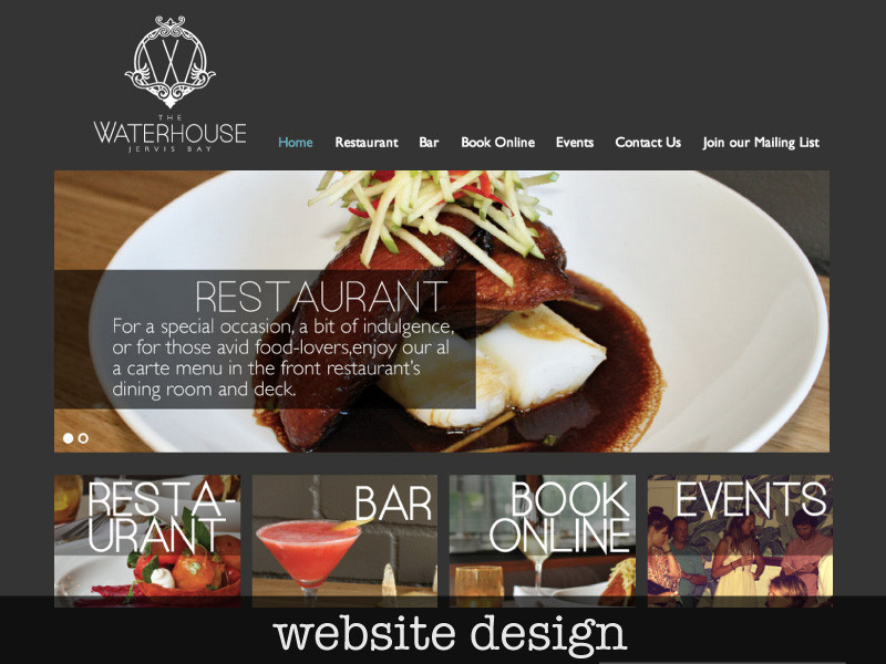 Ruby Pink Pic 1 - The Waterhouse Jervis Bay Website Design Online Restaurant Booking System RUBYPINK Web Design Social Media Marketing Graphic Design Nowra