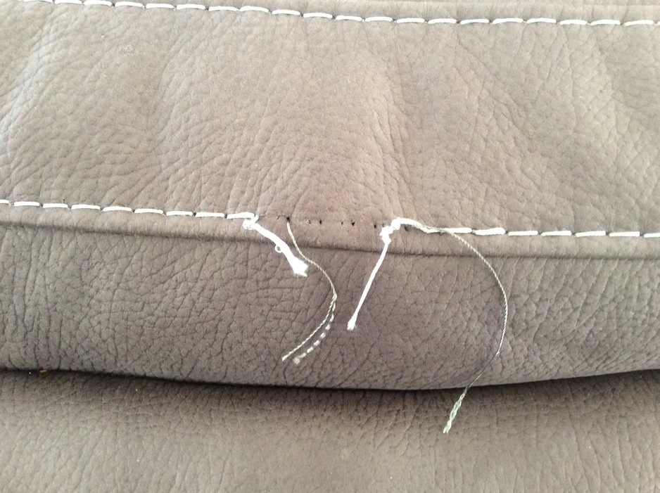 The Leather Doctor Parramatta Pic 1 - Before Hand Stitching repair