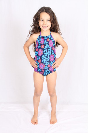 HeavenLee Creations Pic 3 - Beautiful Colourful Ruffle with a tie up neck line Swimsuit available in sizes 1 2 4 6 and 8