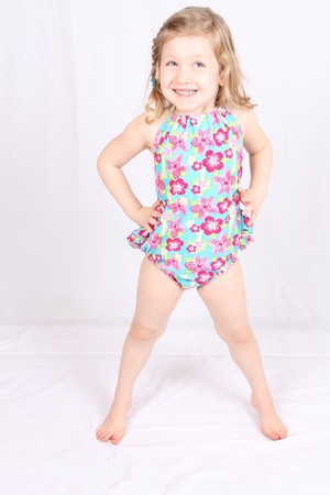 HeavenLee Creations Pic 2 - Beautiful Colourful Ruffle with a tie up neck line Swimsuit available in sizes 1 2 4 6 and 8