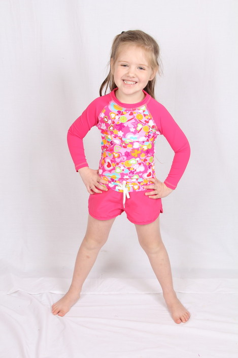 HeavenLee Creations Pic 1 - Rash Top and Board Shorts available in sizes 1 2 4 6 and 8