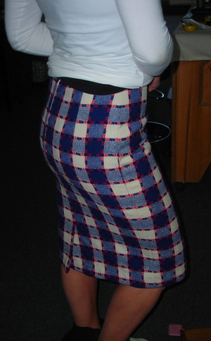 The Tailor's Room Pic 2 - Bespoke skirt made of vintage fabric provided by client