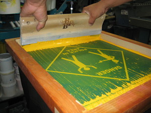 Orange Clothing Company Pic 5 - Applying Screen Print