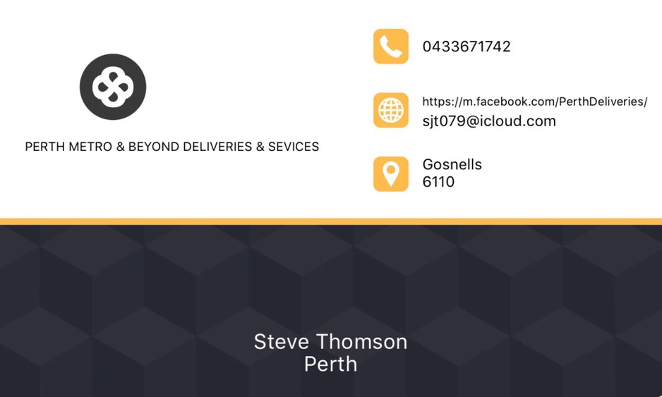 Perth  Metro & Beyond Deliveries And Services Pic 1 - Business Card