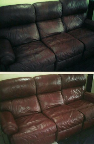 Magic Leather Cleaning Pic 2 - Before and After