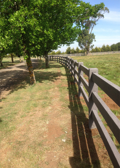 Post 'N' Rail Pic 1 - 3 rail concrete post and rail fence in Ash colour