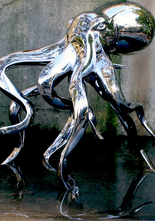 Mainartery Sculpture Studio Pic 1 - Stainless Steel Octopus Sculpture