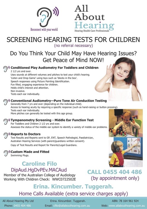 All About Hearing Pic 1 - Childrens Screening Hearing Test Services Available