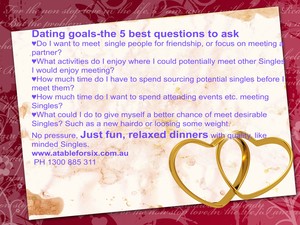 A Table for Six Australia Pic 3 - Setting some dating goals and contact us to help you achieve them