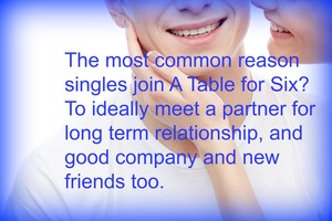 A Table for Six Australia Pic 4 - Most common reasons singles join A Table for Six