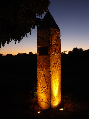 All Retaining Walls Pic 5 - Carved Limestone Letterbox made to order with your choice of details pattern house number etc