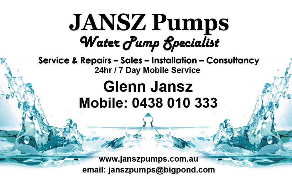 Jansz Pumps Pic 1 - For all your Water Needs