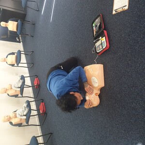 First Aid HQ Pic 3 - One of our students performing CPR on an Adult Manikin