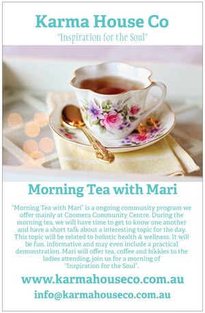 Karma House Co Health and Wellness Studio Pic 3 - Invitation to Morning Tea with Mari at the Upper Coomera Community Centre every Friday in school terms 1015 room 3