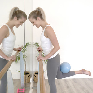 Aleenta BARRE Pic 4 - Glute work using the pilates ball