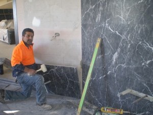 K.H Tiling Pic 2 - Large black marble tiles