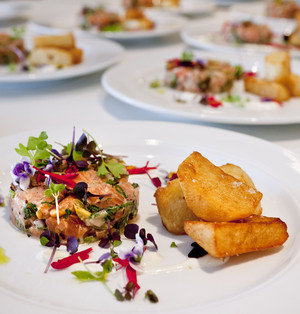 Broadbean Catering Pic 4 - A salad of smoked trout shaved fennel and peas with dill crme fraiche