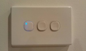 Light Em Up Electrical Contractors Pic 2 - Clipsal push button light switches LED dimmer push button