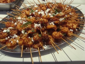 The Grecian Kitchen Pic 5 - Prawn Saganaki Souvlaki