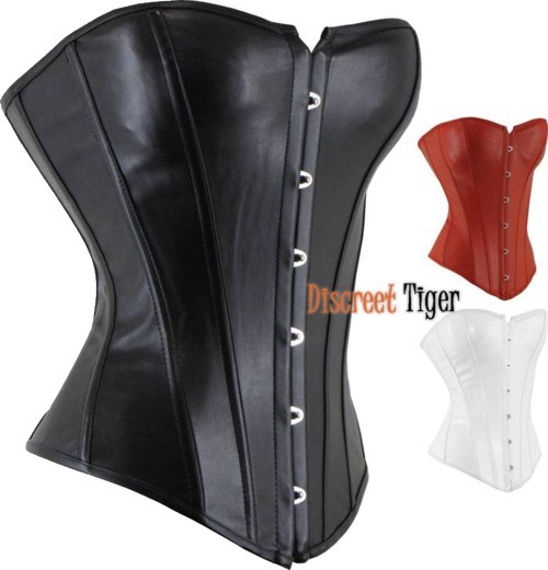 Discreet Tiger Pic 1 - Faux Leather Corsets