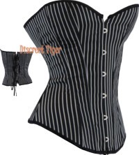 Discreet Tiger Pic 5 - Thin satin style stripe corset