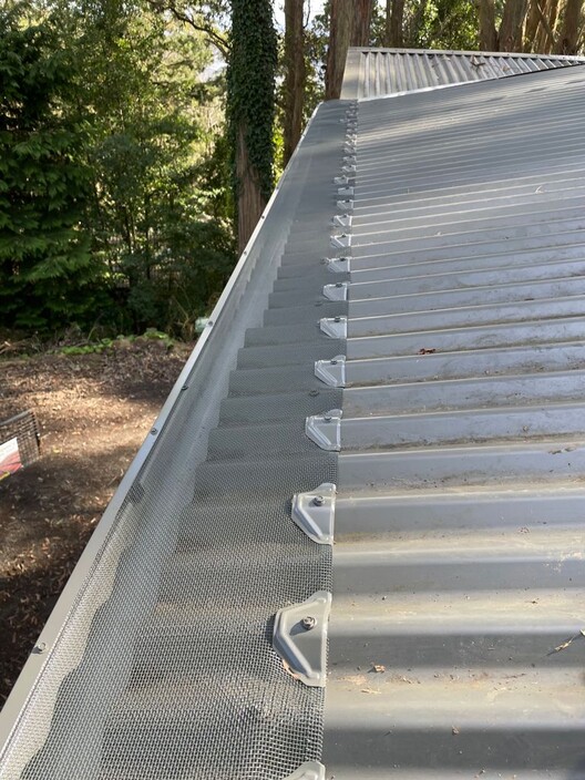 Grayson's Gutter Guard Wallan Pic 1 - ScrewTight Ember Guard on another corrugated roof Graysons Gutter Guard Wallan