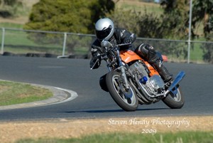 Callaway Performance Developments Pic 3 - Greg racing on the Laverda Jota at Broadford