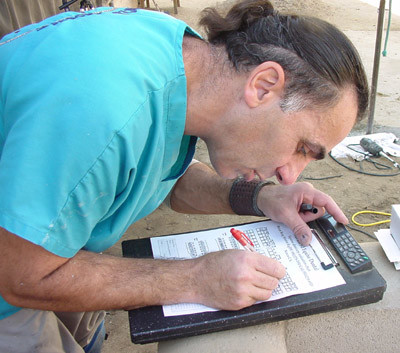 Advanced Equine Dental Pic 1 - Filling out a detailed report on my clients horses teeth