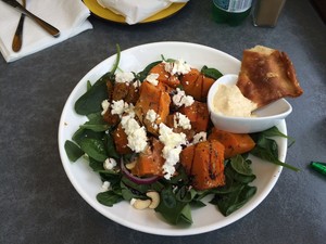 Dobinson's Bakery Cafe Pic 3 - Pumpkin Baby Spinach and Feta Salad