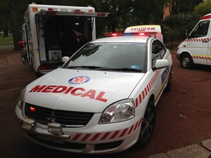 Paramedic Services Pic 4 - A Paramedic Services sedan with an Intensive Care Paramedic onboard responds to assist other Paramedics with the treatment of an injury and or illness at an event