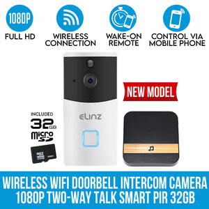 Elinz Pic 5 - Wireless Wifi Doorbell Intercom Camera 1080P TwoWay Talk Smart PIR 32GB