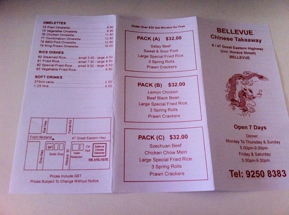 Bellevue Chinese Takeaway in Bellevue, Perth, WA, Takeaways TrueLocal