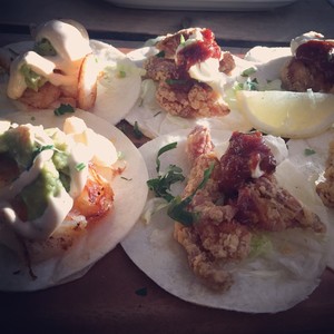 Small Bar Crows Nest Pic 2 - Prawn and chicken tacos