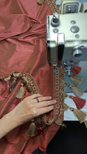 Hay Interiors Loose Cover Manufacturers Pic 5 - Making curtains at Hay Interiors Curtains and Blinds