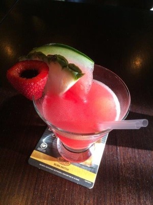 Stacks Bar Restaurant Pic 5 - Watermelon Martini with a splash of chocolate in the strawberry