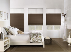 Bayside Blinds and Awnings Pic 4 - Honeycomb blinds unique hydro spun polyester fabric can be operated from the top down letting natural light in but maintaining privacy