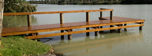 Dynamic Dredging Pty Ltd Pic 3 - Permapine Jetty at Younghusband Timber has been oiled to protect and bring out the colour