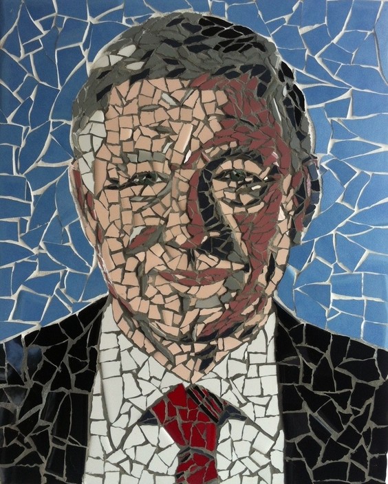 Love and Pieces Mosaics Pic 1 - Commissioned piece of Sir Alex Ferguson